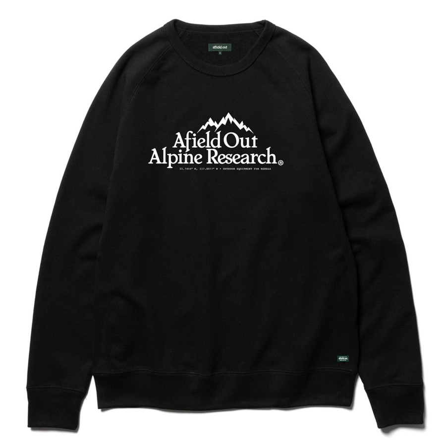 Clothing Afield Out | Black Research Crewneck — Climbbelt